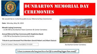 Dunbarton Memorial Day Ceremonies